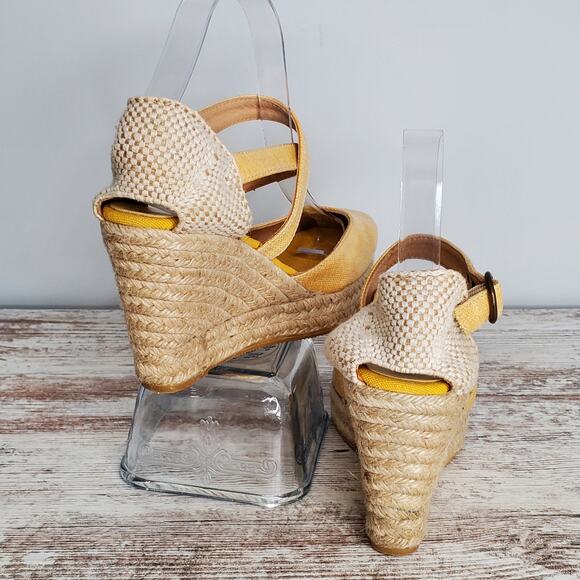 Bettye Muller Strappy Canvas Espadrille Wedge 39 - Picture 4 of 7